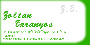 zoltan baranyos business card